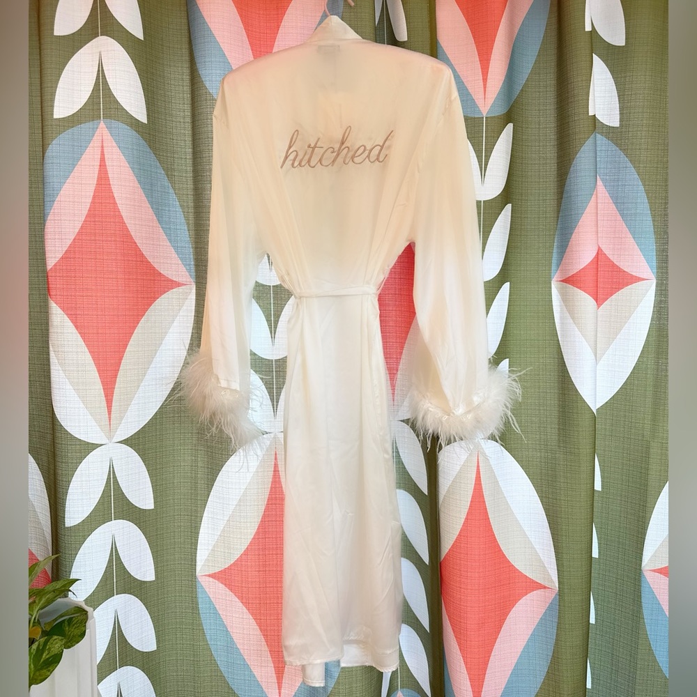 Nasty Gal white satin bridal robe